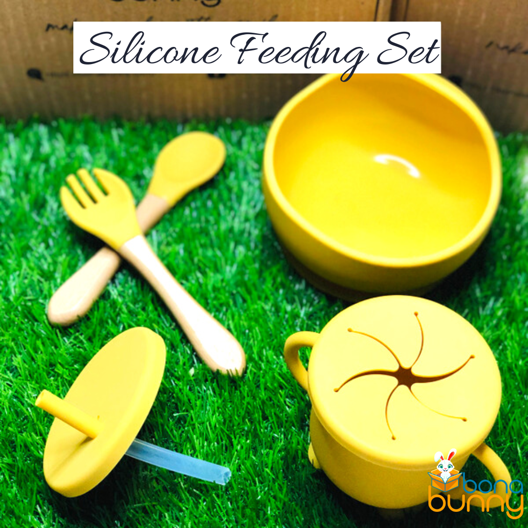 Baybee Silicone Baby Feeding Set of 6 Pcs Tableware Kit for